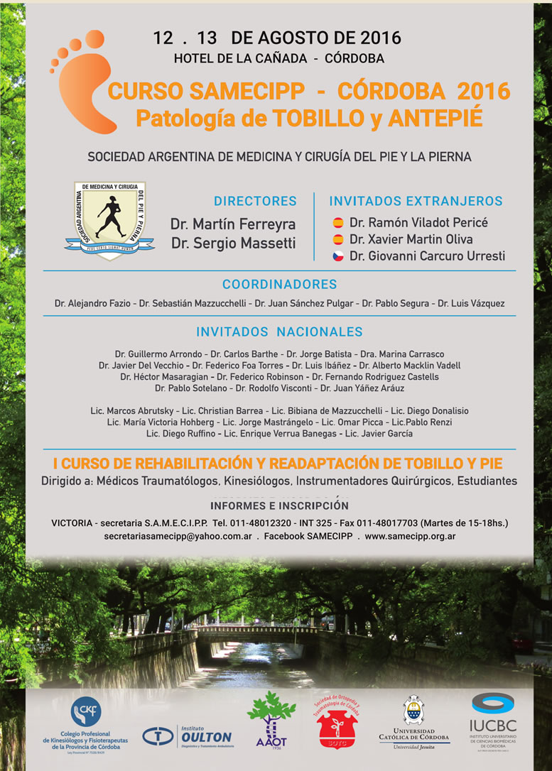 Curso SAMeCiPP - Córdoba 2016 - Patología de Tobillo y Antepie